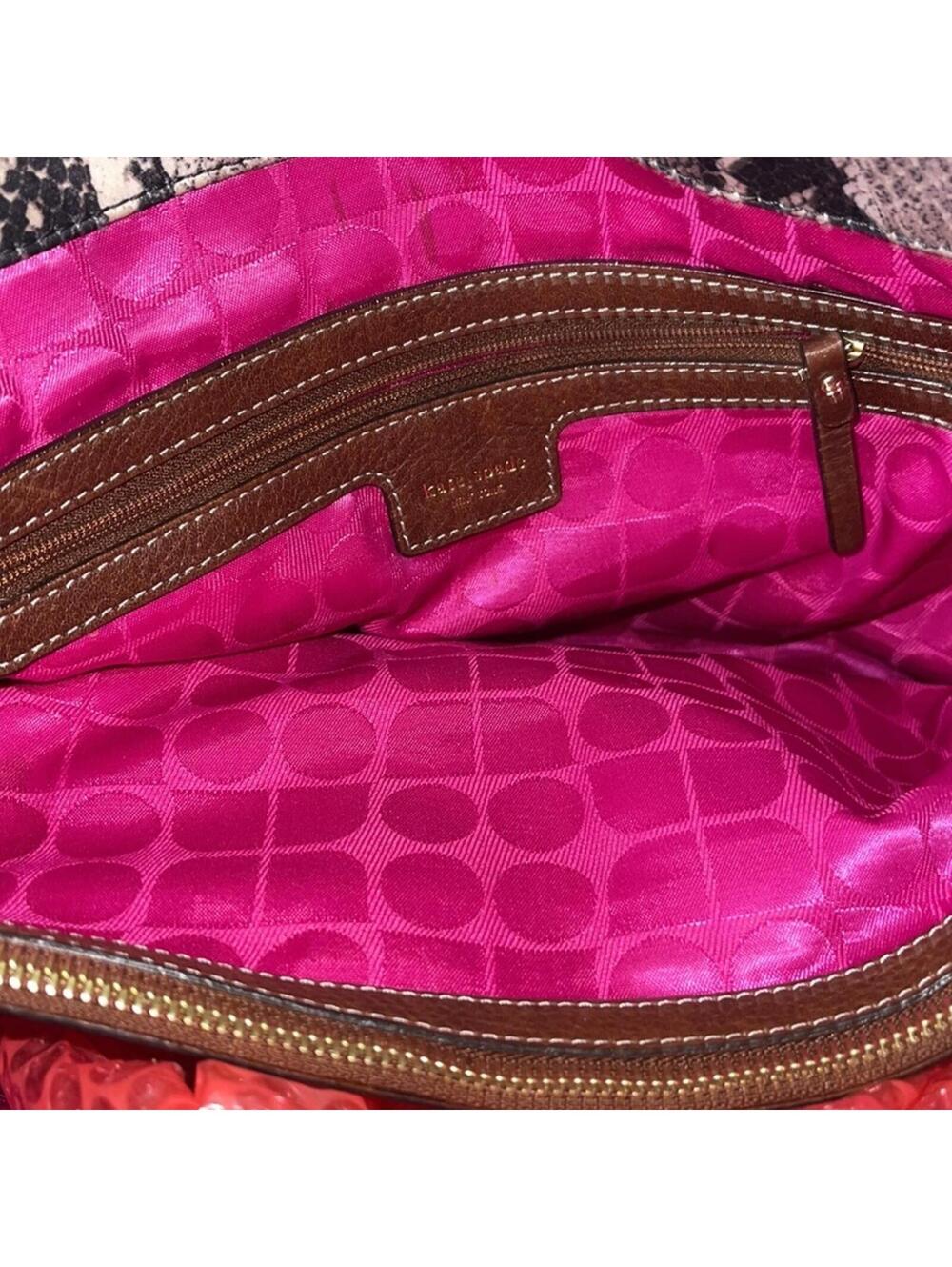Kate Spade Python Triple Entry Shoulder Handbag Tote MINT CONDITION - Picture 4 of 9